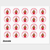 Chocolade Cupcake Ronde Sticker (Vel)
