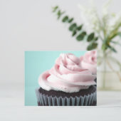 Chocolade Cupcake Roze vanille, bevroren Briefkaart (Staand voorkant)