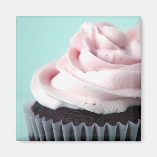 Chocolade Cupcake Roze Vanille Frosting Magneet (Voorkant)