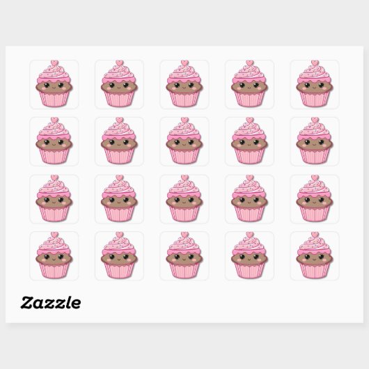 Chocolade Cupcake Sticker (Vel)