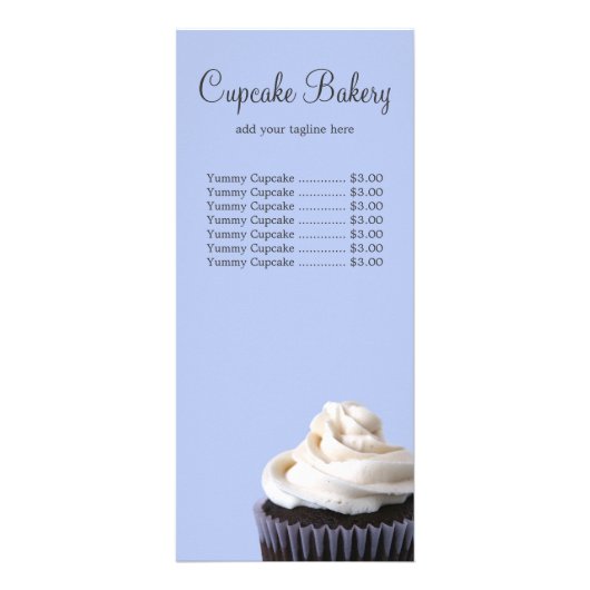 Chocolade Cupcake Vanilla Frosting prijslijst Reclamekaart (Voorkant)