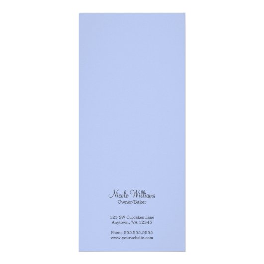 Chocolade Cupcake Vanilla Frosting prijslijst Reclamekaart (Achterkant)