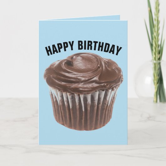 CHOCOLADE CUPCAKE VERJAARDAGSKAART KAART (Voorkant)