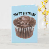 CHOCOLADE CUPCAKE VERJAARDAGSKAART KAART (Gele Bloem)