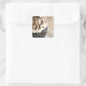 Chocolade Cupcake Vierkante Bakken Stickers (Tas)