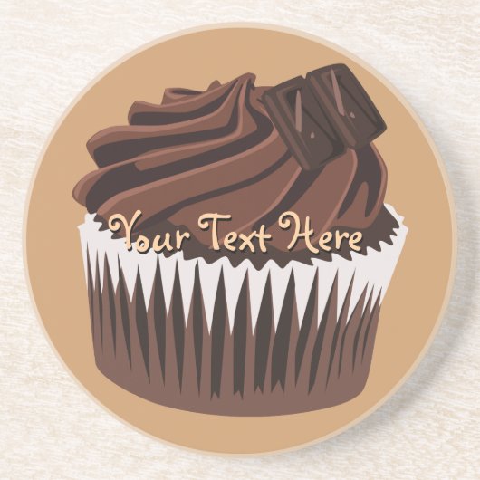Chocolade Cupcake Zandsteen Onderzetter (Voorkant)