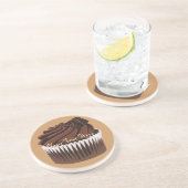 Chocolade Cupcake Zandsteen Onderzetter (Zijkant)