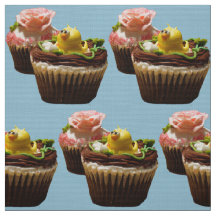Chocolade Cupcakes Bird & Roos Poly Weave Fabric