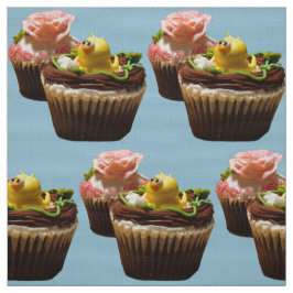 Chocolade Cupcakes Bird & Roos Poly Weave Fabric Stof
