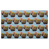 Chocolade Cupcakes Bird & Roos Poly Weave Fabric Stof (Fat Quarter)