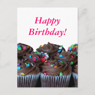 Chocolade Cupcakes Happy Birthday Briefkaart