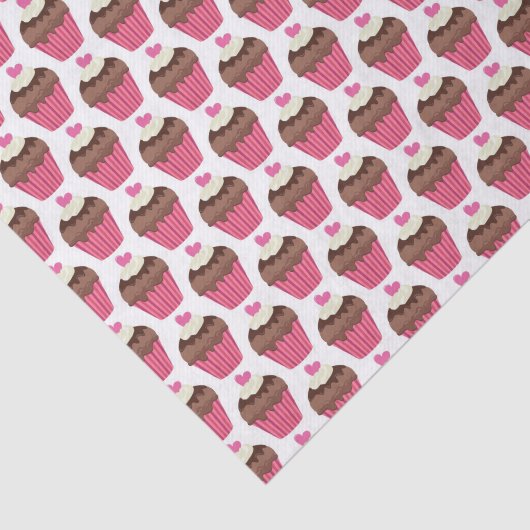 Chocolade Cupcakes Herhaal patroon Tissuepapier (Detail)