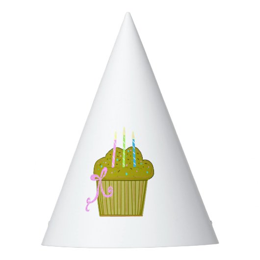 Chocolade Cupcakes Met Kaarsjes Feesthoedjes (Voorkant)