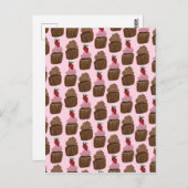 Chocolade Cupcakes Patroon Gelukkige Verjaardag Briefkaart (Voorkant / Achterkant)
