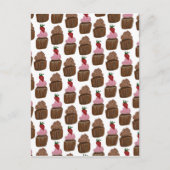 Chocolade Cupcakes Patroon Gelukkige Verjaardag Briefkaart (Voorkant)