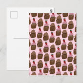 Chocolade Cupcakes Pattern Happy Birthday Briefkaart (Voorkant / Achterkant)