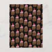 Chocolade Cupcakes Pattern Happy Birthday Briefkaart (Voorkant)