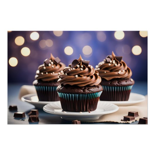 Chocolade Cupcakes Perfect Poster (Voorkant)