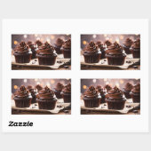 Chocolade Cupcakes Rechthoekige Sticker (Vel)