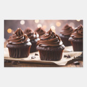 Chocolade Cupcakes Rechthoekige Sticker (Voorkant)