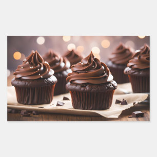 Chocolade Cupcakes Rechthoekige Sticker