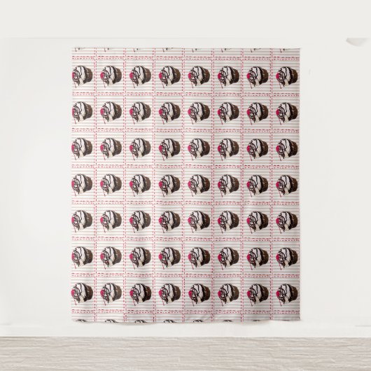 Chocolade Cupcakes Red en White Wall Tapestry Wandkleed (Voorkant)