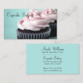 Chocolade Cupcakes Roze vanille, bevroren Visitekaartje (Voorkant / Achterkant)
