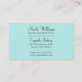 Chocolade Cupcakes Roze vanille, bevroren Visitekaartje (Achterkant)