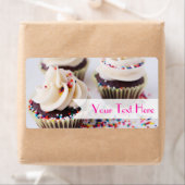 Chocolade Cupcakes Sprinkles Vanille Frosting Etiket (Insitu)