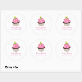 Chocolade Cupcakes Swirl Zelfgemaakte Bakkerij Ronde Sticker (Vel)