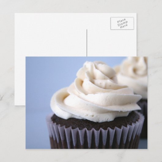 Chocolade Cupcakes Vanilla, bevroren Briefkaart (Voorkant / Achterkant)