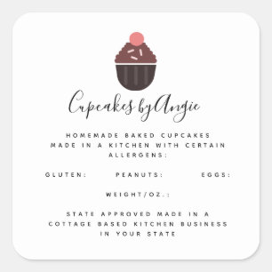 Chocolade Cupcakes Voedselbedrijf Vierkante Sticke Sticker