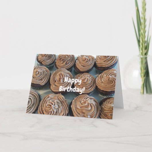 Chocolade Cupcakes Voor Je Verjaardag Kaart (Voorkant)