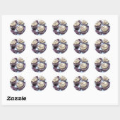 Chocolade Cupcakes wit kers Ronde Sticker (Vel)