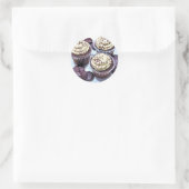 Chocolade Cupcakes wit kers Ronde Sticker (Tas)
