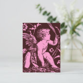 Chocolade cupid met  tarwesteel briefkaart (Staand voorkant)