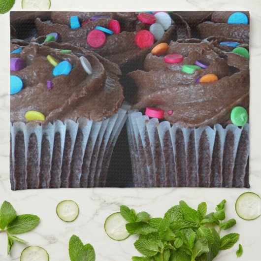 Chocolade cupjes met sproeiers handdoeken (Gevouwen)