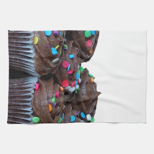 Chocolade cupjes met sproeiers handdoeken (Horizontaal)