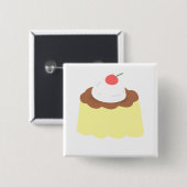 Chocolade Custard Pudding Dessert Cadeau Vierkante Button 5,1 Cm (Voorkant /achterkant)