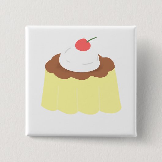 Chocolade Custard Pudding Dessert Cadeau Vierkante Button 5,1 Cm (Voorkant)