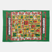 Chocolade Dachshund Countdown Kerstmis Advent Theedoek (Horizontaal)