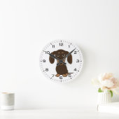 Chocolade Dachshund Cute Wiener Dog Ronde Klok (Huis)