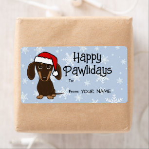 Chocolade Dachshund Hond Kerst Van Van Geschenk Etiket