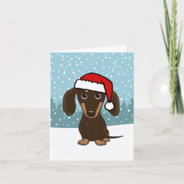 Chocolade Dachshund Kerstman Wiener Hond Kerstmis Feestdagen Kaart