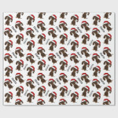 Chocolade Dachshund Kerstmis Aangepaste Naam Leuke Cadeaupapier (Vlak)
