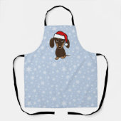 Chocolade Dachshund Kerstmis Hond Vakantie Schort (Voorkant)