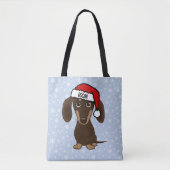 Chocolade Dachshund Kerstmis Hond Vakantie Tote Bag (Voorkant)