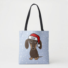 Chocolade Dachshund Kerstmis Hond Vakantie Tote Bag