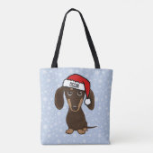 Chocolade Dachshund Kerstmis Hond Vakantie Tote Bag (Achterkant)