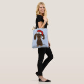 Chocolade Dachshund Kerstmis Hond Vakantie Tote Bag (Op model)